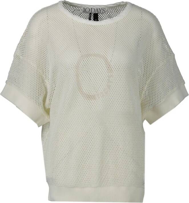 10Days Mesh Tee Dames Tops & T-shirts Beige Dames