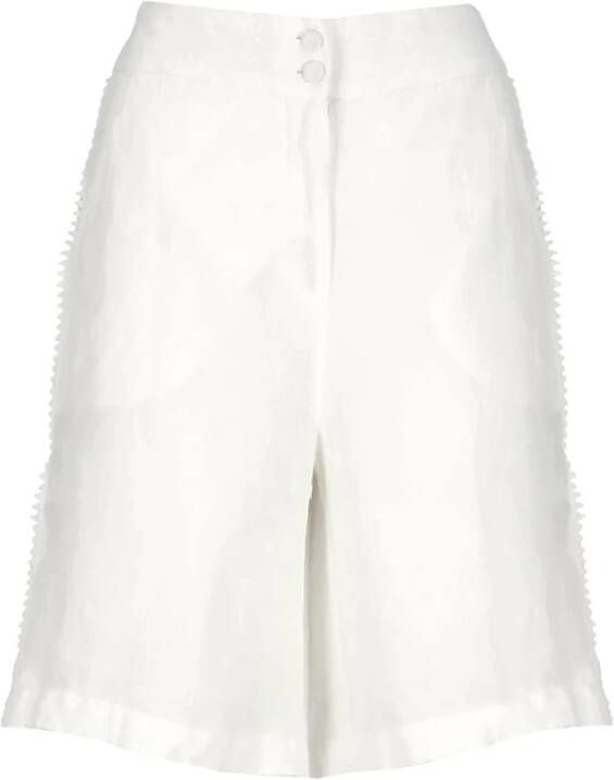 120% lino Long Shorts White Dames