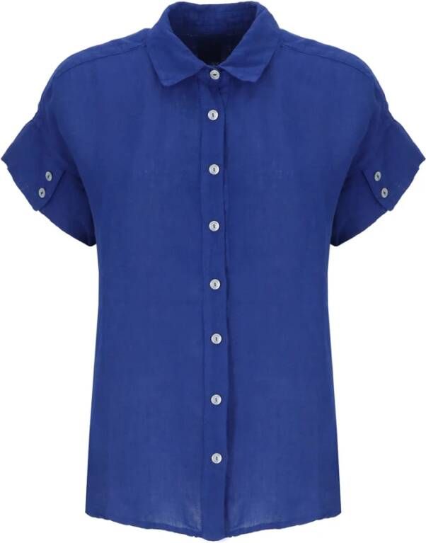 120% lino Shirts Blauw Dames