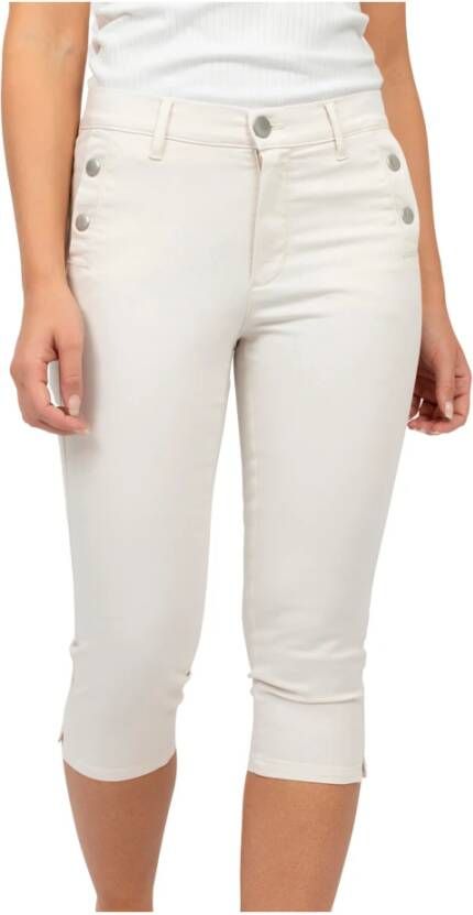 2-Biz Avia_Solid Stretch Shorts White Dames