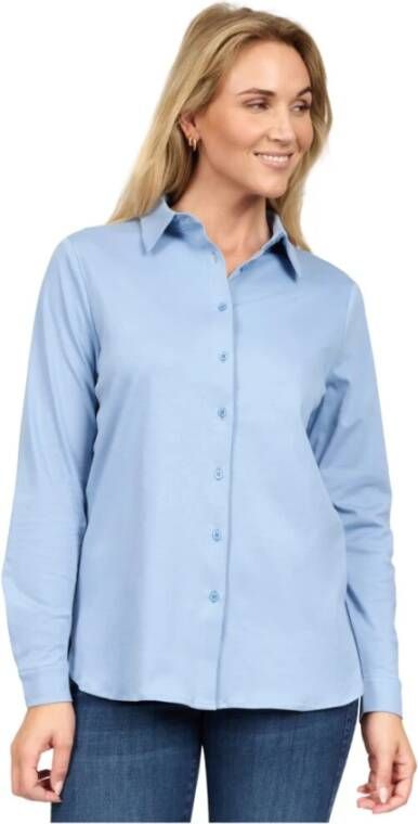 2-Biz Dusty Blue Overhemd Klassieke Stijl Maat S Blauw Dames