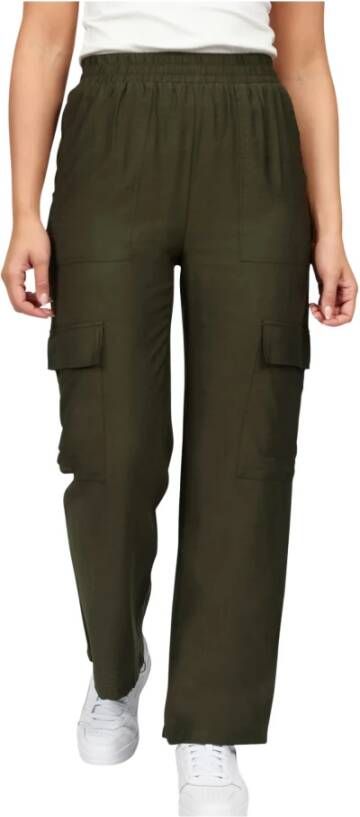 2-Biz Herfstgroene Rechte Broek Groen Dames