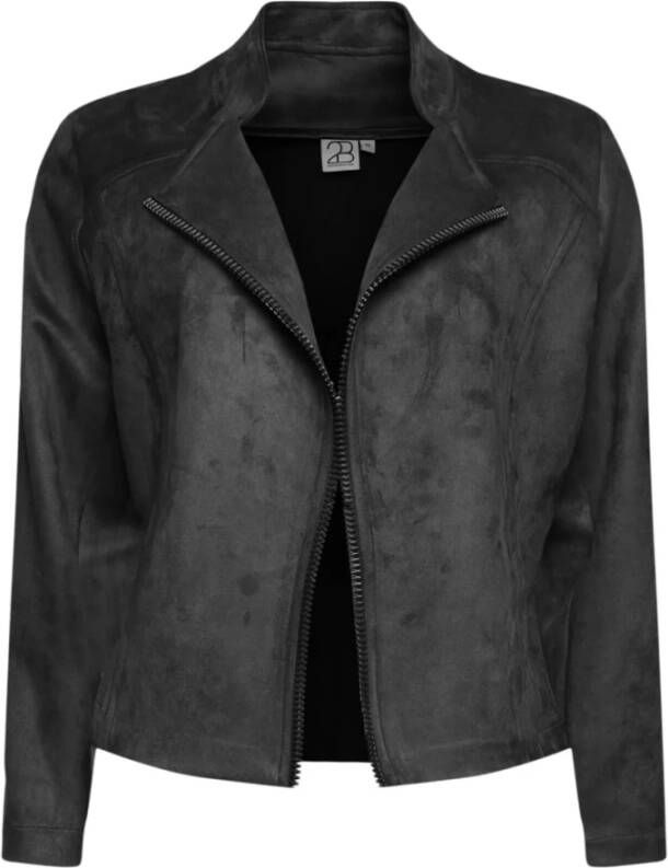 2-Biz Leren Jas Gangster Blazer Stijl Zwart Dames