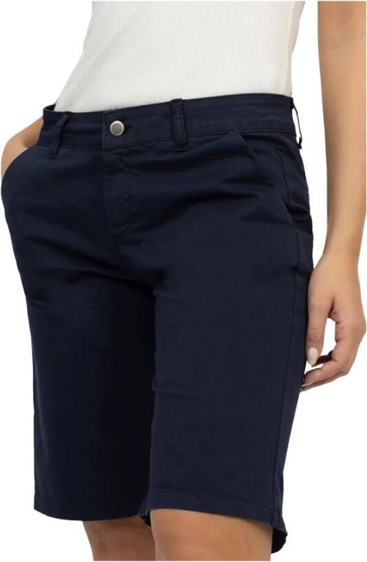 2-Biz Marineblauwe Casual Shorts Blauw Dames