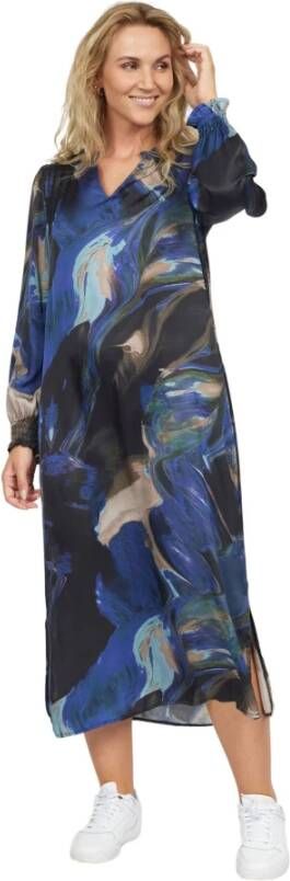 2-Biz Prachtige Fonki Blue Paint Jurk Blauw Dames