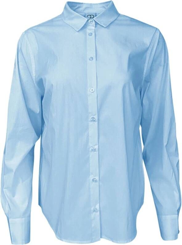 2-Biz Siff Shirt Lichtblauw Stijlvol en Eenvoudig Overhemd voor op Kantoor Blauw Dames