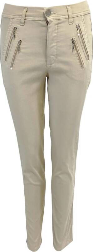 2-Biz Slim-Fit Broek Beige Dames