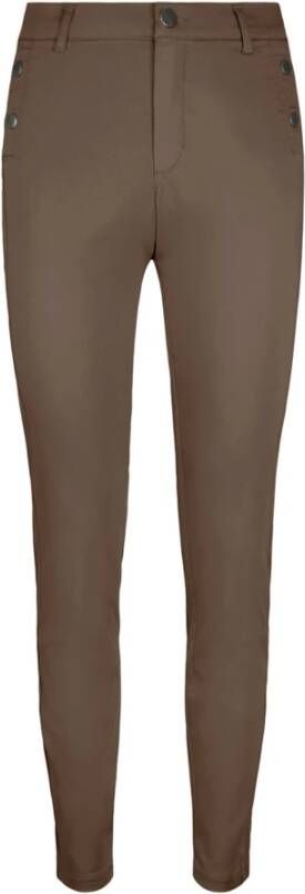 2-Biz Slim-fit broek Bruin Dames