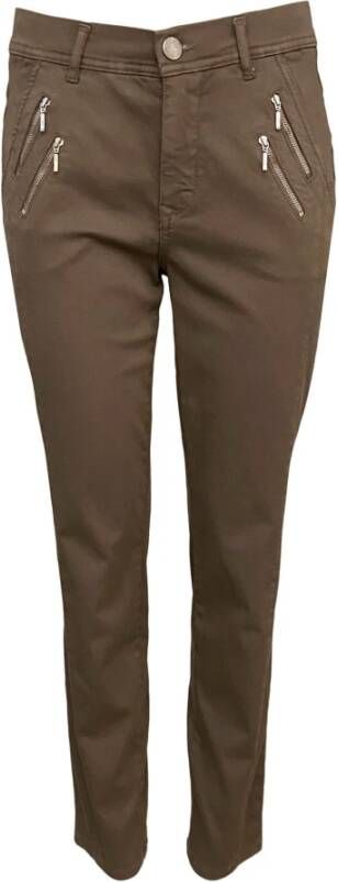 2-Biz Slim-fit broek Bruin Dames