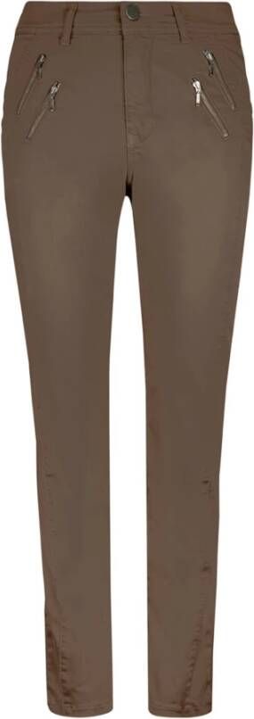 2-Biz Slim-fit Choko Brown Broek Bruin Dames