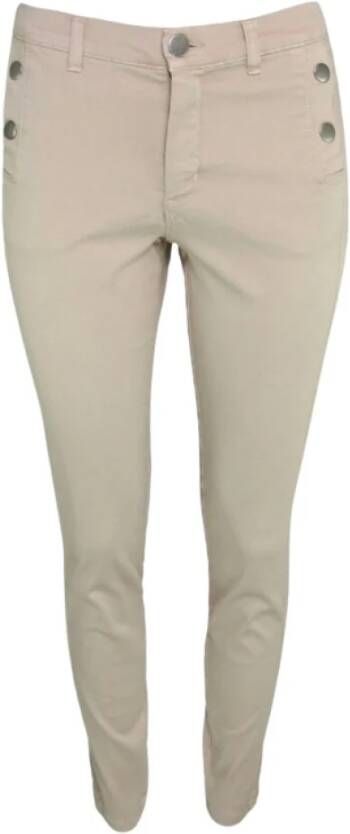 2-Biz Slim-Fit Comfortabele en Elegante Broek Beige Dames