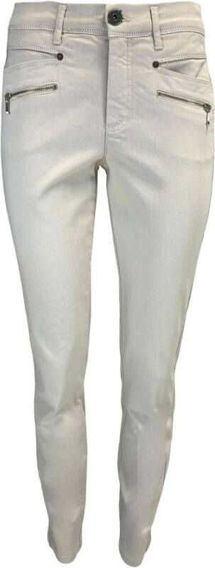 2-Biz Slim-Fit Elegante en Comfortabele Broek Wit Dames