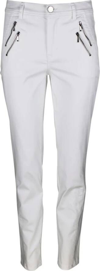 2-Biz Slim-Fit Elegante en Comfortabele Broek Wit Dames