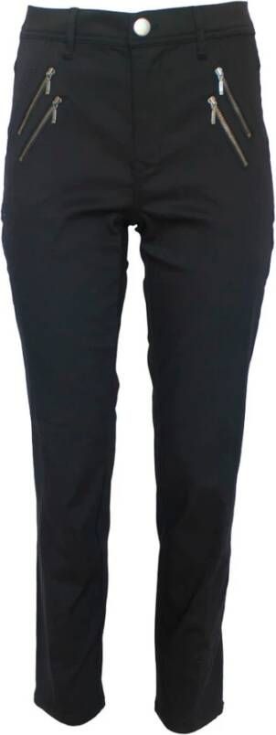 2-Biz Slim-Fit Elegante en Comfortabele Broek Zwart Dames