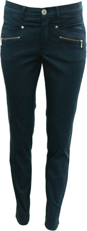 2-Biz Slim-Fit Rany Pantsavy Broek Blauw Dames