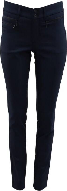 2-Biz Slim-Fit Ritsdetail Chino Broek Zwart Dames