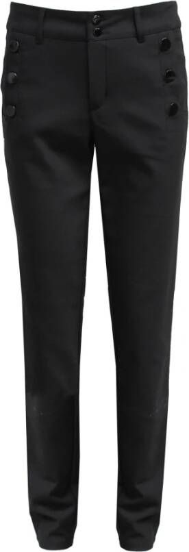 2-Biz Slim Fit Zwarte Chinos Zwart Dames