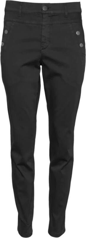 2-Biz Stijlvolle Chino`s met Hoge Taille Grijs Dames
