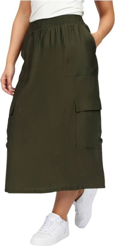 2-Biz Stijlvolle Midi Rok voor Vrouwen Nicha Autumn Green Groen Dames