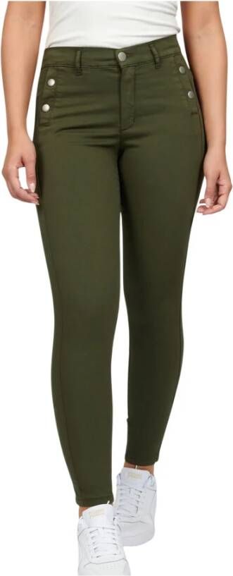 2-Biz Stretch Hoge Taille Herfst Groene Broek Groen Dames