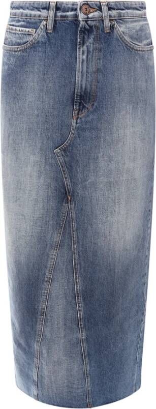 3X1 Denim Lange Rok Gemaakt in Italië Blauw Dames