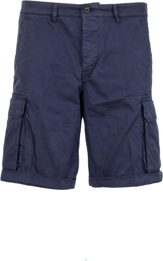 40Weft Stijlvolle Bermuda Shorts Blue Heren