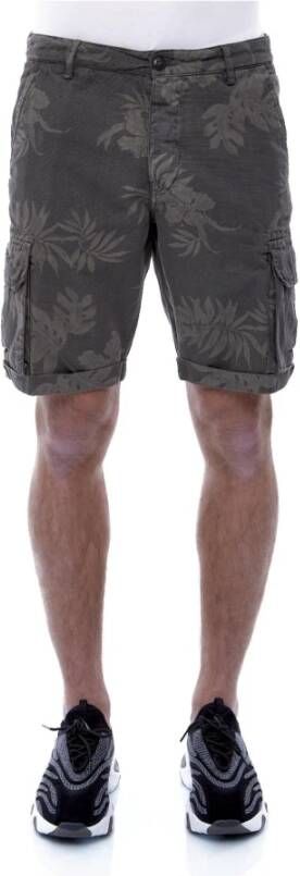 40Weft Cargo Linnen Bermuda Shorts Green Heren