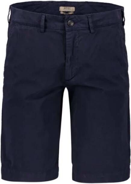 40Weft Gabardine Bermuda Chinos Blue Heren