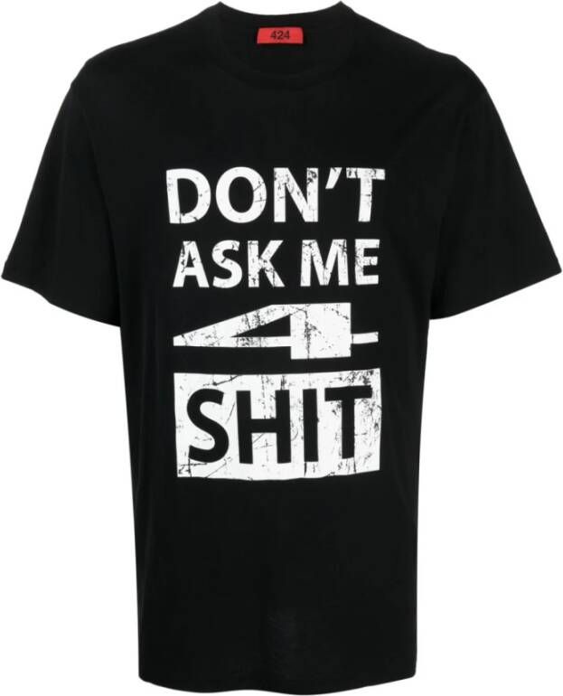 424 Bedrukt T-shirt Zwart Heren