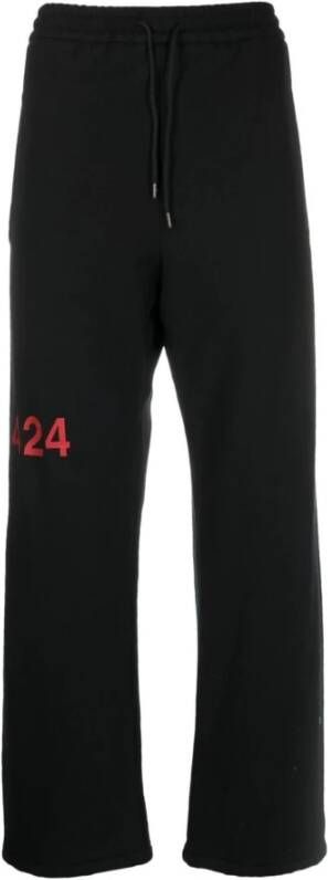 424 Logo print track broek Zwart Heren