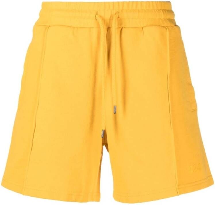 424 Gele Bermuda Shorts van Katoen met Elastische Taille Yellow Heren