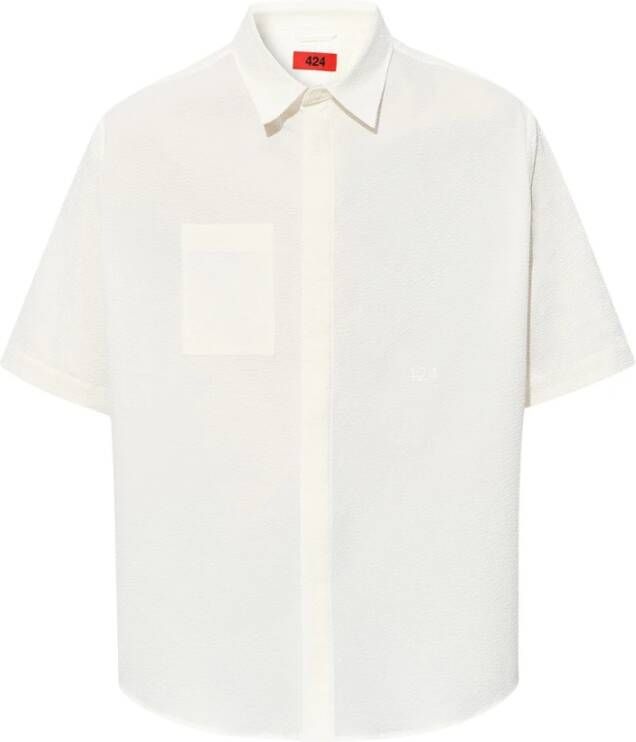 424 Gestructureerd shirt Beige Heren