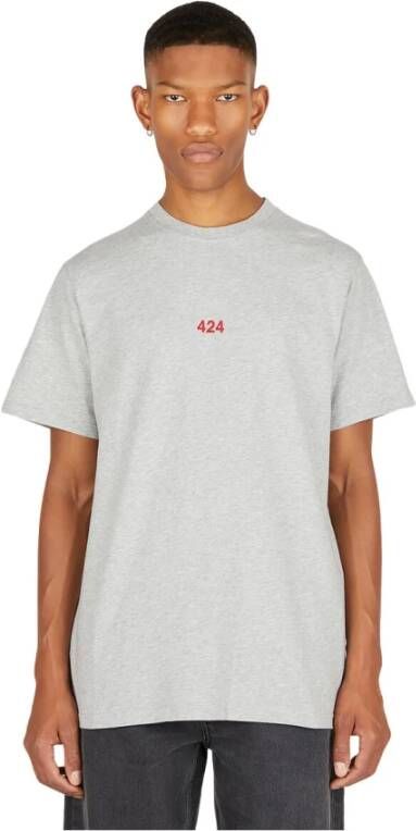 424 Logo-borduurwerk T-shirt Grijs Heren