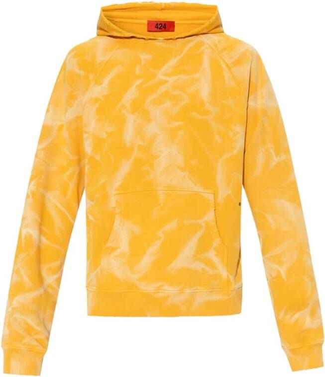 424 Tie-dye hoodie Yellow Heren
