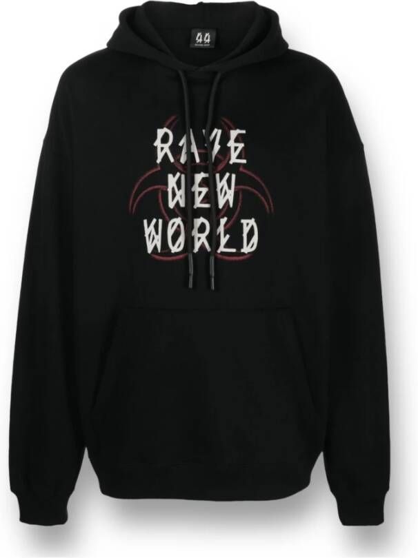 44 Label Group Hoodie met capuchon en kangoeroezak Black Heren