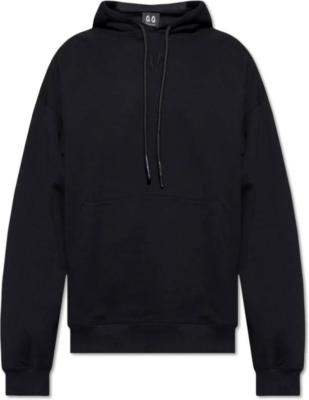 44 Label Group Zwarte Sweaters Basic Hoodie Black Heren