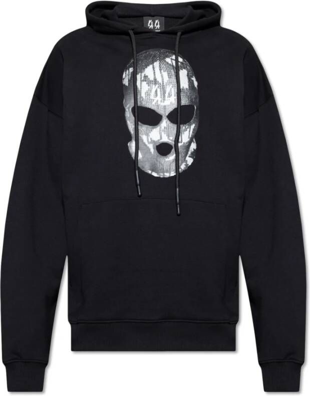 44 Label Group Hoodie met logo Zwart Heren