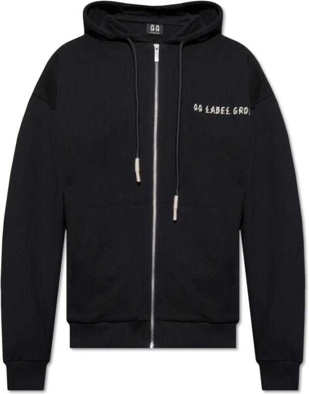 44 Label Group Hoodie met logo Zwart Heren