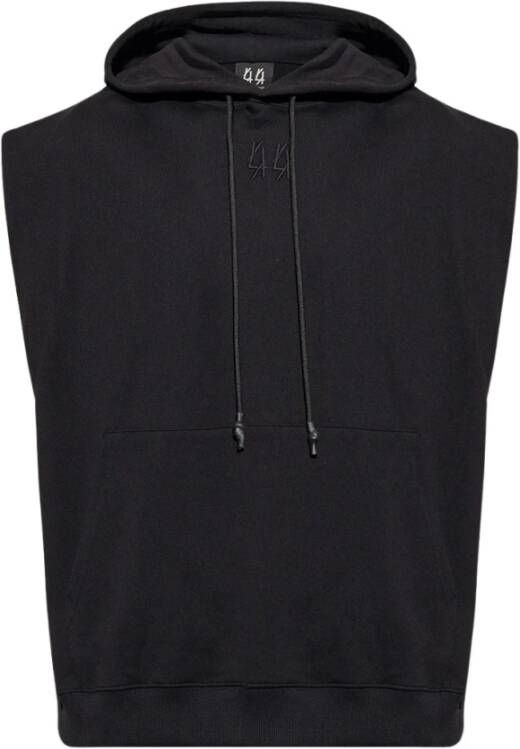 44 Label Group Mouwloze hoodie Zwart Heren
