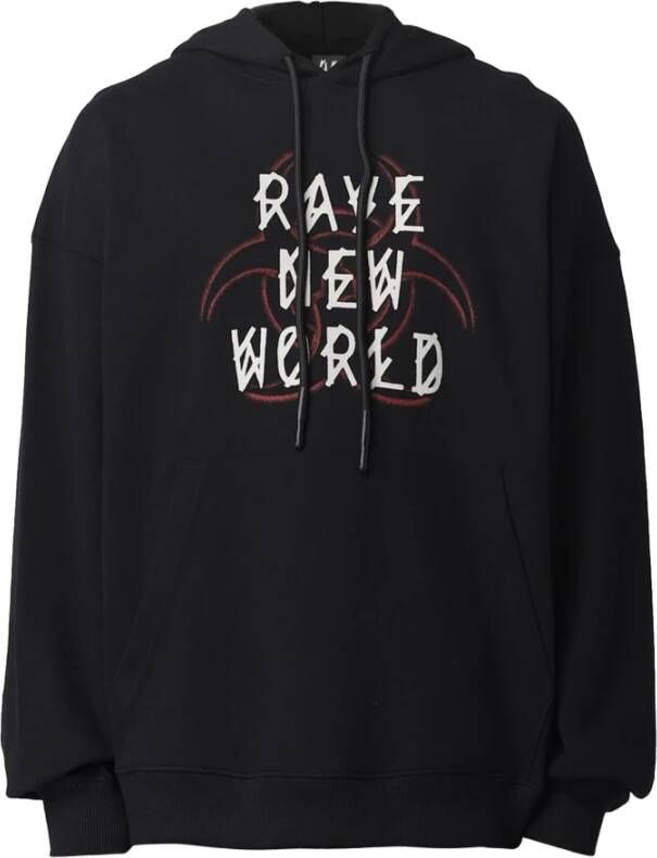 44 Label Group Fallout Logo Katoenen Hoodie Black Heren