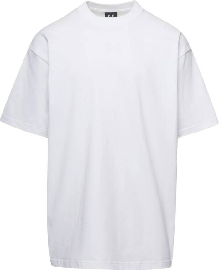 44 Label Group Wit Logo T-Shirt met Crew Neck Wit Heren