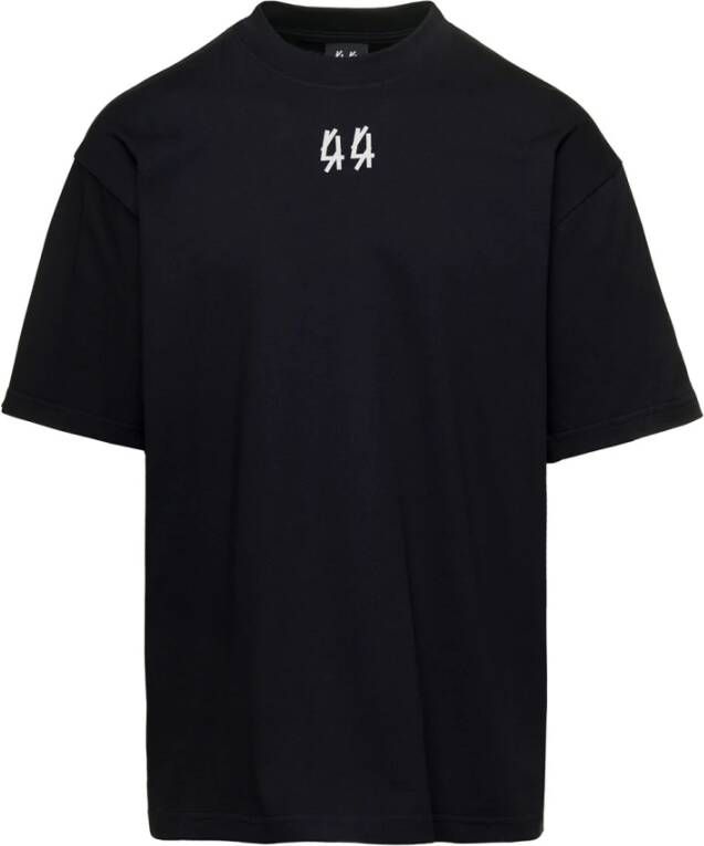 44 Label Group Zwart T-shirt met Logo Print Black Heren