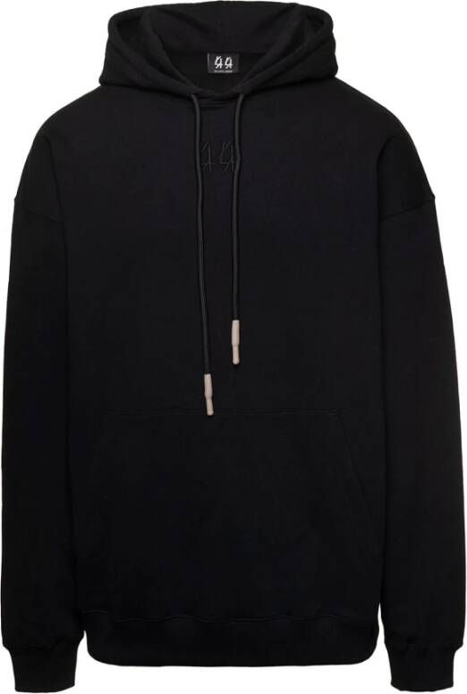 44 Label Group Zwarte Sweaters met Basic Hoodie Zwart Heren