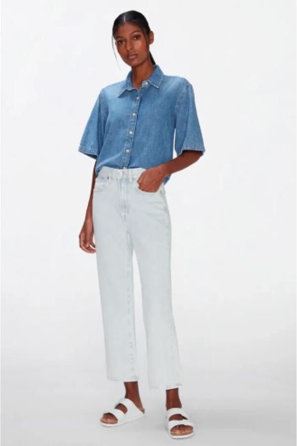 7 for all Mankind Blauwe Straight Leg Jeans Logan Stovepipe Ice Pop - Foto 2