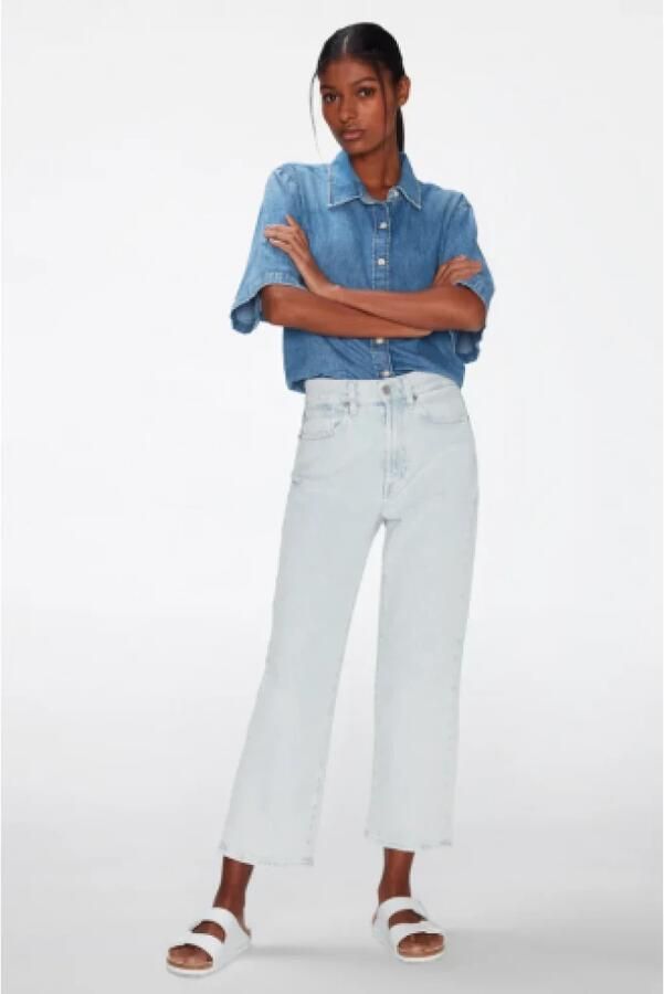 7 for all Mankind Blauwe Straight Leg Jeans Logan Stovepipe Ice Pop - Foto 4