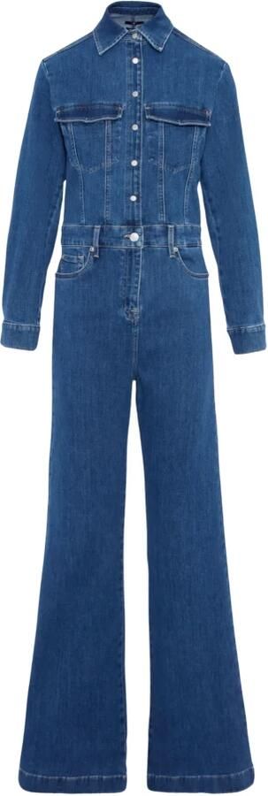 7 For All Mankind Elegante Blauwe Jumpsuit Luxe Lady Blue Dames