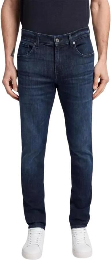 7 For All Mankind Slim Fit Jeans Donkerblauw Blue Heren - Foto 4