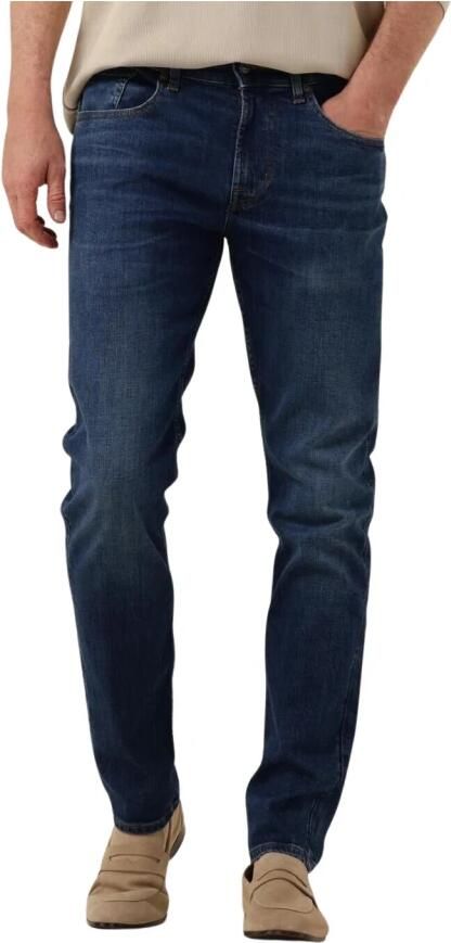 7 For All Mankind Indigo Blue Denim Jeans Tapered Leg Blue Heren - Foto 5