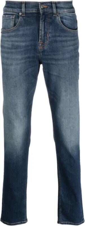 7 For All Mankind Blauwe Tapered-Leg Jeans Blauw Heren