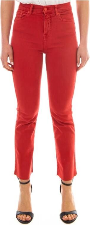 7 For All Mankind Cropped Trousers Rood Dames